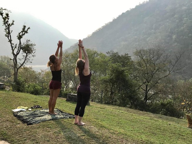 Two women doing Yoga