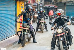 7 Day Royal Enfield Guided Motorcycle Tour in Nepal with Jeep Safari and Cultural Trips