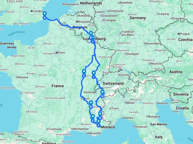10 Day From The UK to The Grande Alpes Guided Motorbike Tour in Belgium, France, and Luxembourg photo 3