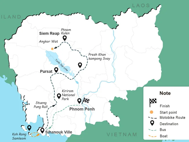 13 Day Best Guided Motorcycle Tour in Cambodia photo 3