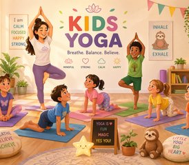 51 or 3 Month Online Kids Yoga Journey: Build Focus, Confidence and Calm - Photo 1