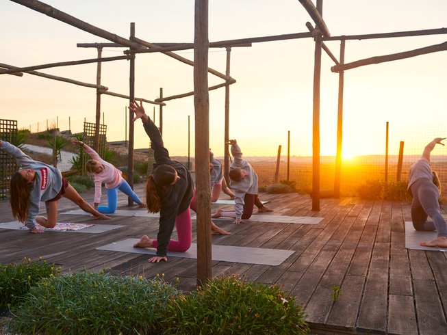 Sharks Lodge Baleal Peniche Portugal boutique surf camp beachfront yoga