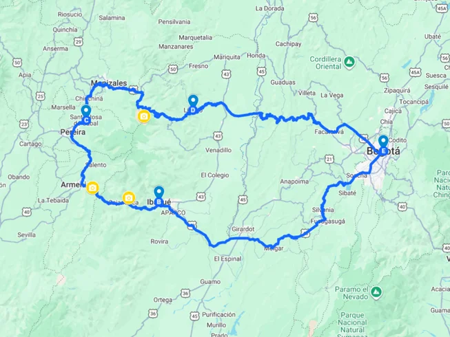 4 Day Guided Volcanos and Hot Springs Motorcycle Tour in The Andes, Colombia photo 3